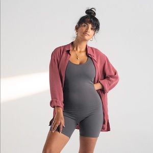 Girlfriend Collective Bike Unitard in Moon